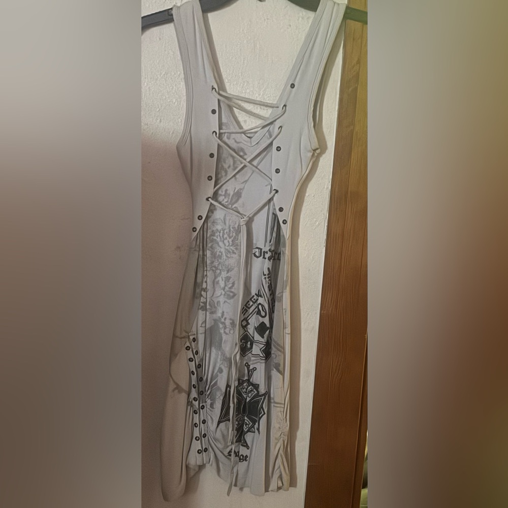Salvage Tan Corset Style Tunic Top / Dress - M